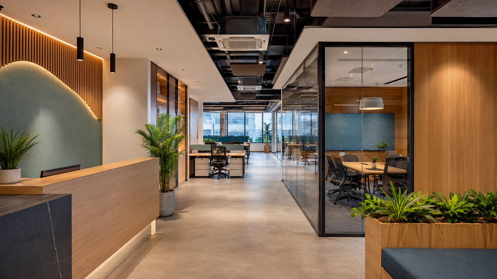 Modern commercial office interior design in Chennai